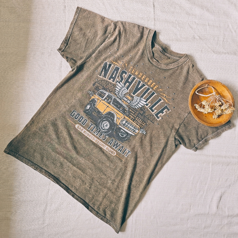 Womens Western Embellished Nashville Graphic T-Shirt - Picture 2 of 3